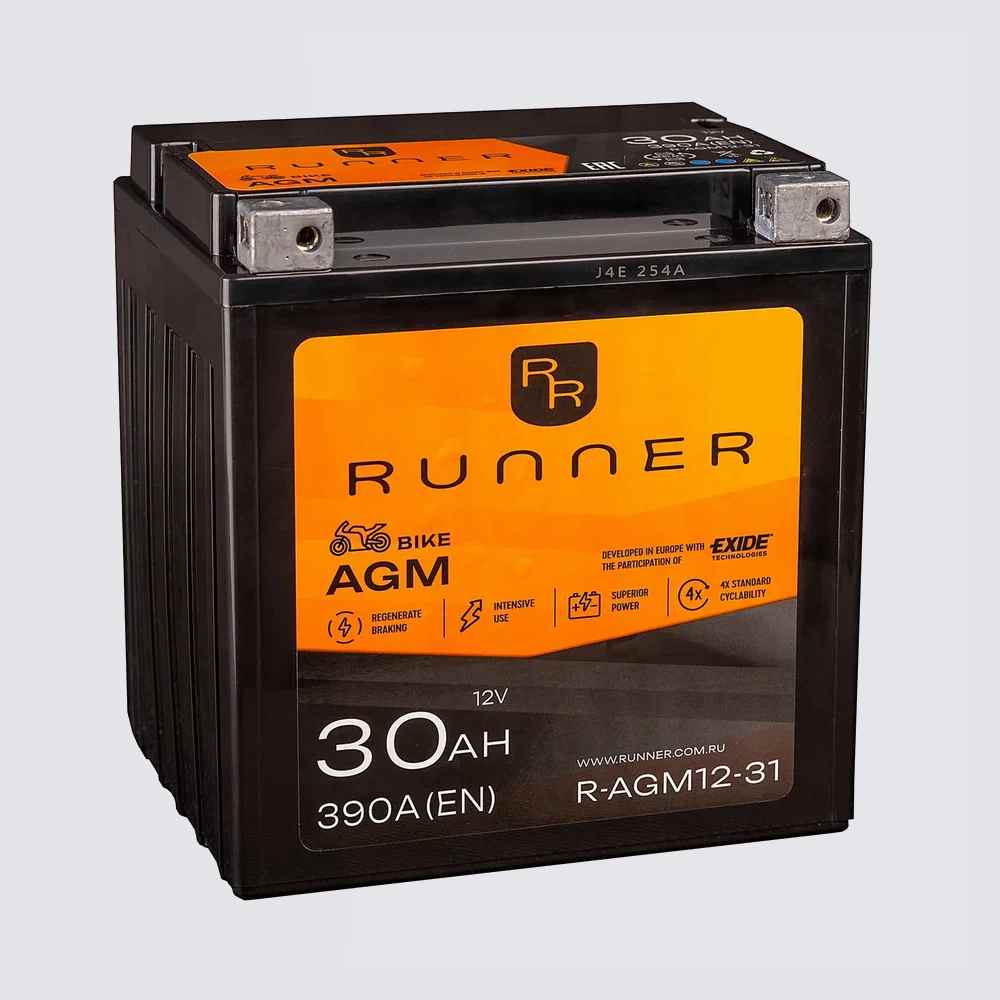 Мотоциклетный аккумулятор  RUNNER 12 30AGM для мотоциклов