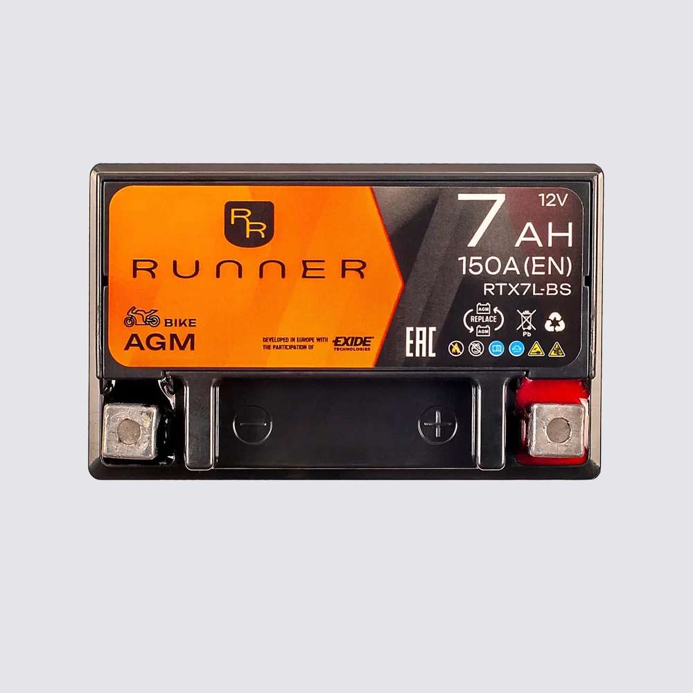 Мотоциклетный аккумулятор  RUNNER 12 7AGM для мотоциклов