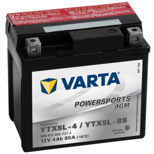Мотоциклетный аккумулятор  VARTA 12 4AGM для мотоциклов