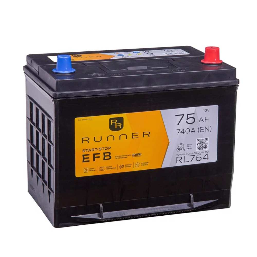 Аккумулятор RUNNER 75обратная для автомобилей установка замена