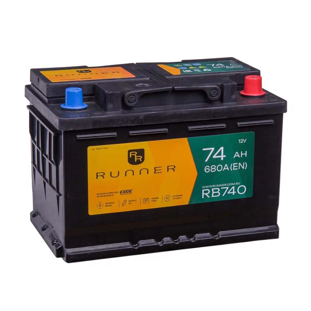 Аккумулятор RUNNER 74обратная для автомобилей установка замена