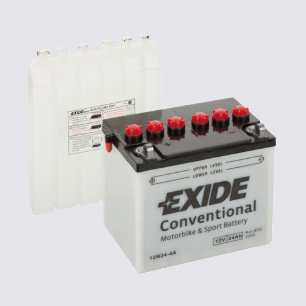 Мотоциклетный аккумулятор  EXIDE TECHNOLOGIES 12 24Жидкий электролит для мотоциклов