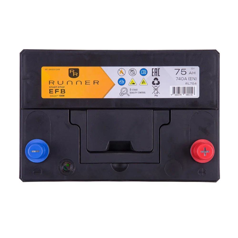 Аккумулятор RUNNER 75обратная для автомобилей установка замена