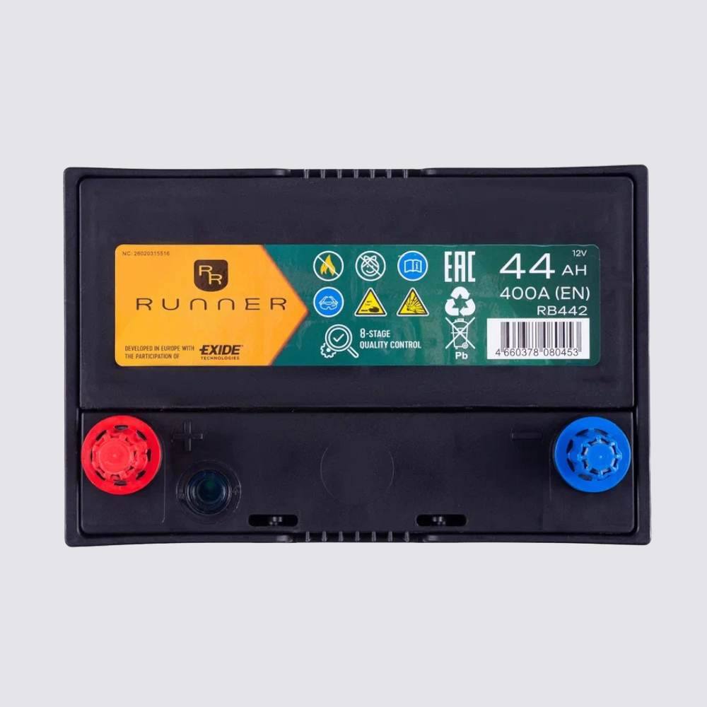 Аккумулятор RUNNER 44прямая для автомобилей установка замена