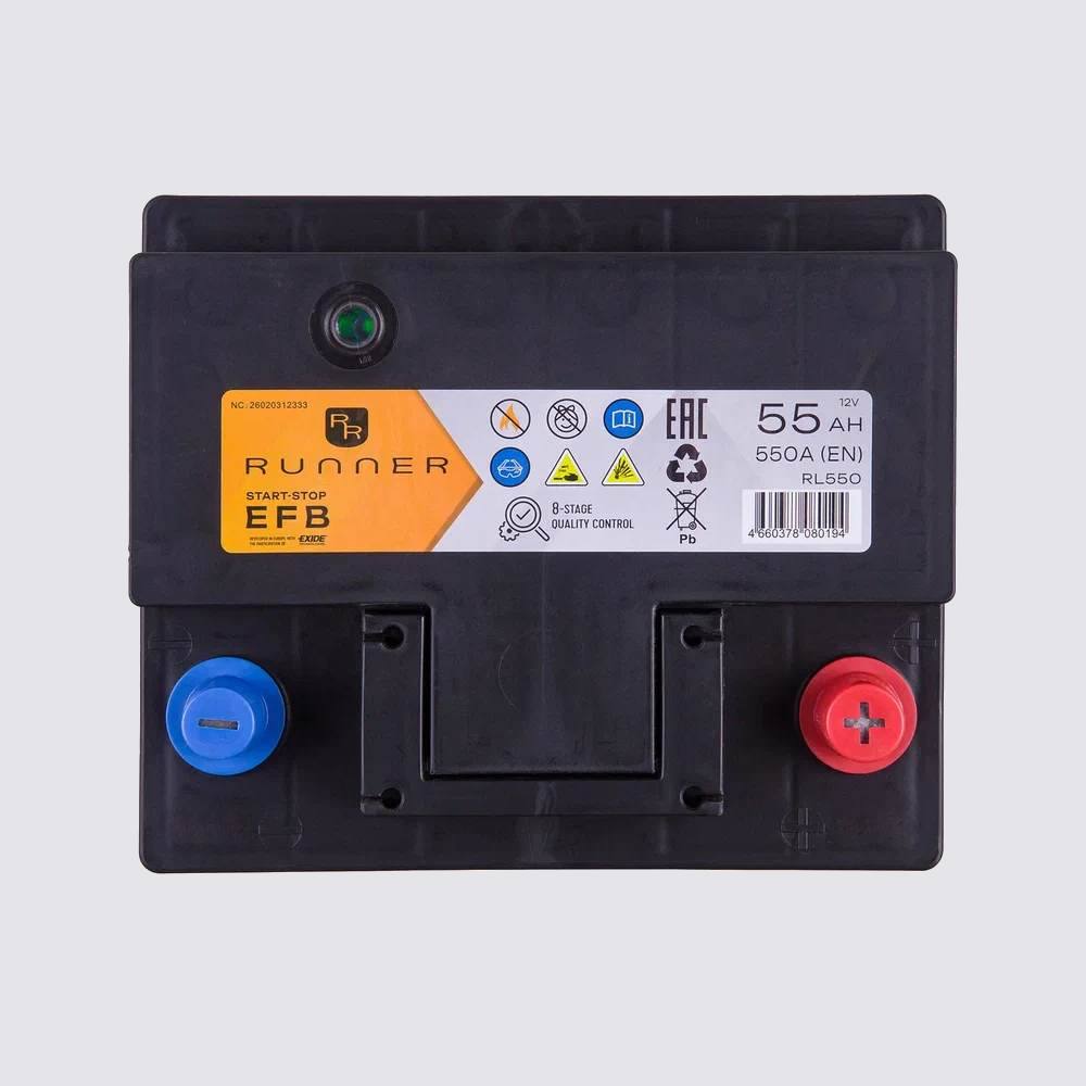 Аккумулятор RUNNER 55обратная для автомобилей установка замена