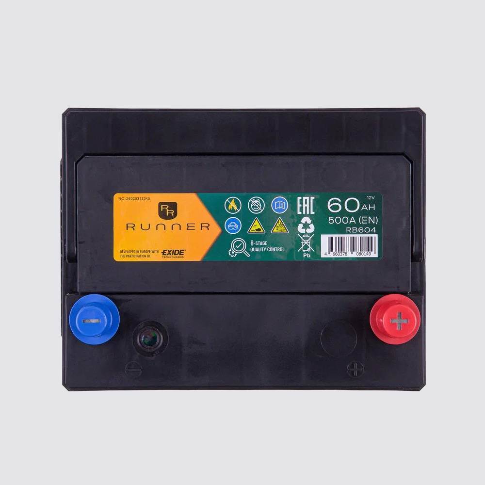 Аккумулятор RUNNER 60обратная для автомобилей установка замена