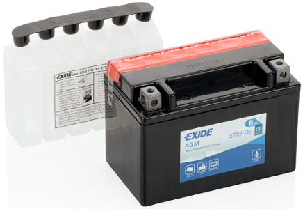 8Ah L+ Exide Motorbike&Sport AGM 12V 120 А (ДШВ: 150*87*105мм), корпус: Euro, клеммы: под болт