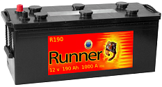 190Ah L+ Runner 12V 1 000 А (ДШВ: 513*224*220мм), корпус: Euro, клеммы: конуc