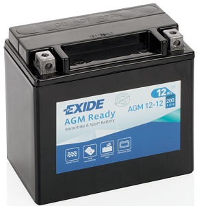 12Ah L+ Exide Motorbike&Sport AGM Ready 12V 200 А (ДШВ: 150*87*145мм), корпус: Euro, клеммы: под бол