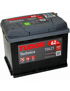62Ah L+ Tudor Technika 12V 540 А (ДШВ: 242*175*190мм), корпус: Euro, клеммы: конуc