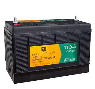 110Ah R/L+ Runner 12V 1 000 А (ДШВ: 330*173*240мм), корпус: Asia(б/б), клеммы: винт под гайку