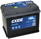 62Ah L+ Exide Excell 12V 540 А (ДШВ: 242*175*190мм), корпус: Euro, клеммы: конуc