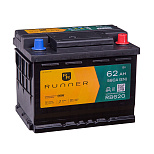 62Ah R+ Runner 12V 580 А (ДШВ: 242*175*190мм), корпус: Euro, клеммы: конуc