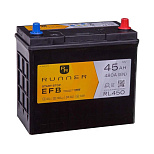 45Ah R+ Runner EFB 12V 480 А (ДШВ: 237*128*222мм), корпус: Asia(б/б), клеммы: тонкий конус