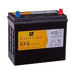45Ah R+ Runner EFB 12V 480 А (ДШВ: 237*128*222мм), корпус: Asia(б/б), клеммы: тонкий конус