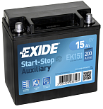 15Ah L+ Exide Start&Stop Auxiliary 12V 200 А (ДШВ: 150*90*145мм), корпус: Euro, клеммы: конуc