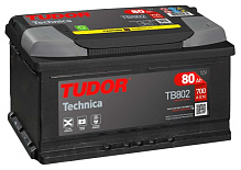 80Ah R+ Tudor Technika 12V 740 А (ДШВ: 315*175*175мм), корпус: Euro, клеммы: конуc