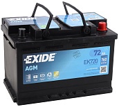 72Ah R+ Exide AGM 12V 760 А (ДШВ: 278*175*190мм), корпус: Euro, клеммы: конуc