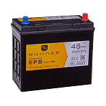 45Ah R+ Runner EFB 12V 480 А (ДШВ: 237*128*222мм), корпус: Asia(б/б), клеммы: конуc
