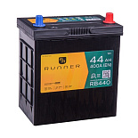 44Ah R+ Runner 12V 400 А (ДШВ: 196*128*223мм), корпус: Asia(б/б), клеммы: конуc