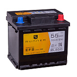 55Ah R+ Runner EFB 12V 550 А (ДШВ: 207*175*190мм), корпус: Euro, клеммы: конуc
