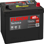 60Ah R+ Tudor Technika 12V 480 А (ДШВ: 230*175*220мм), корпус: Asia, клеммы: конуc