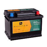 60Ah R+ Runner 12V 580 А (ДШВ: 242*175*175мм), корпус: Euro, клеммы: конуc