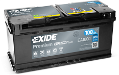 100Ah R+ Exide Premium 12V 900 А (ДШВ: 353*175*190мм), корпус: Euro, клеммы: конуc