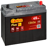 45Ah R+ Centra Plus 12V 330 А (ДШВ: 235*127*220мм), корпус: Asia(б/б), клеммы: тонкий конус