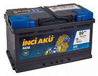 80Ah R+ INCI AKU AGM 12V 800 А (ДШВ: 315*175*190мм), корпус: Euro, клеммы: конуc