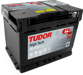 64Ah R+ Tudor High Tech 12V 640 А (ДШВ: 242*175*175мм), корпус: Euro, клеммы: конуc