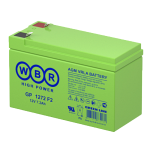 7,2Ah L+ WBR 12V  А (ДШВ: 151*65*100мм), корпус: Euro, клеммы: FASTON (зажим) 6,35 мм